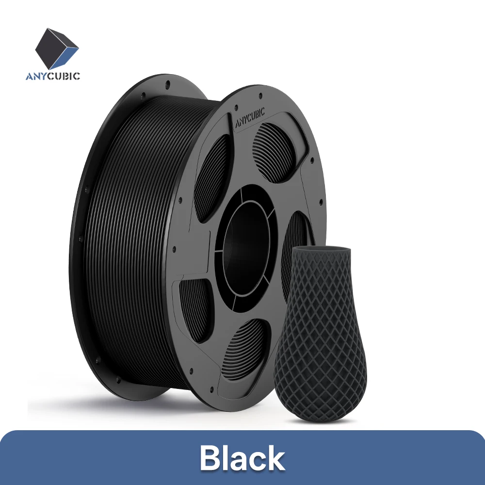 ANYCUBIC PLA+ Filament 1.75mm, 3 kg (3 × 1 kg), Black 3kg