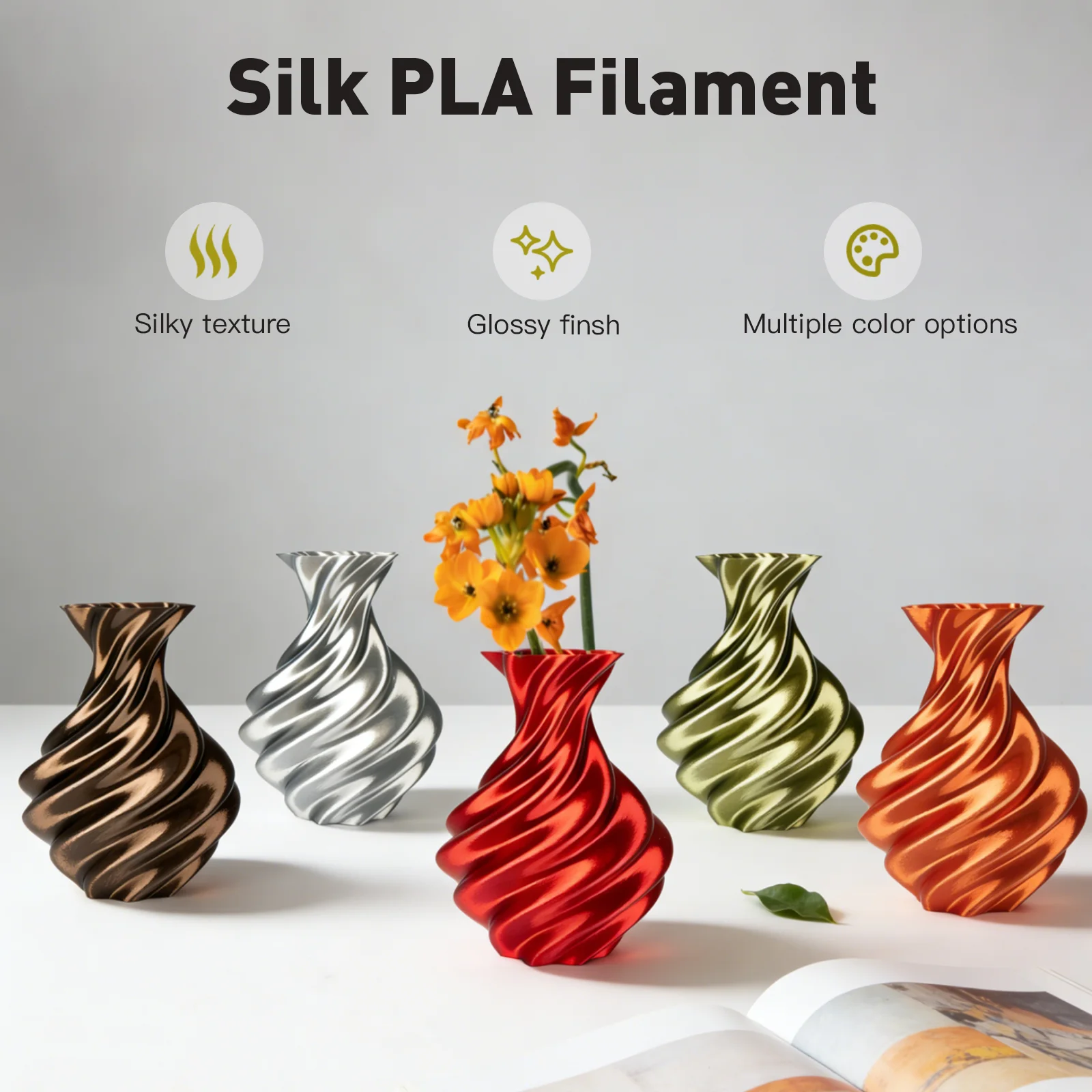 ERYONE Ultra-Silk PLA Filament 1.75mm, 1 kg Spool