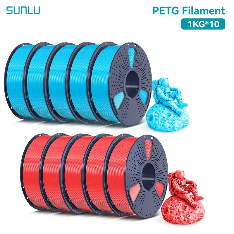 SUNLU PETG Filament 1.75mm, 10 kg (10 × 1 kg), PETG 5CR 5SB