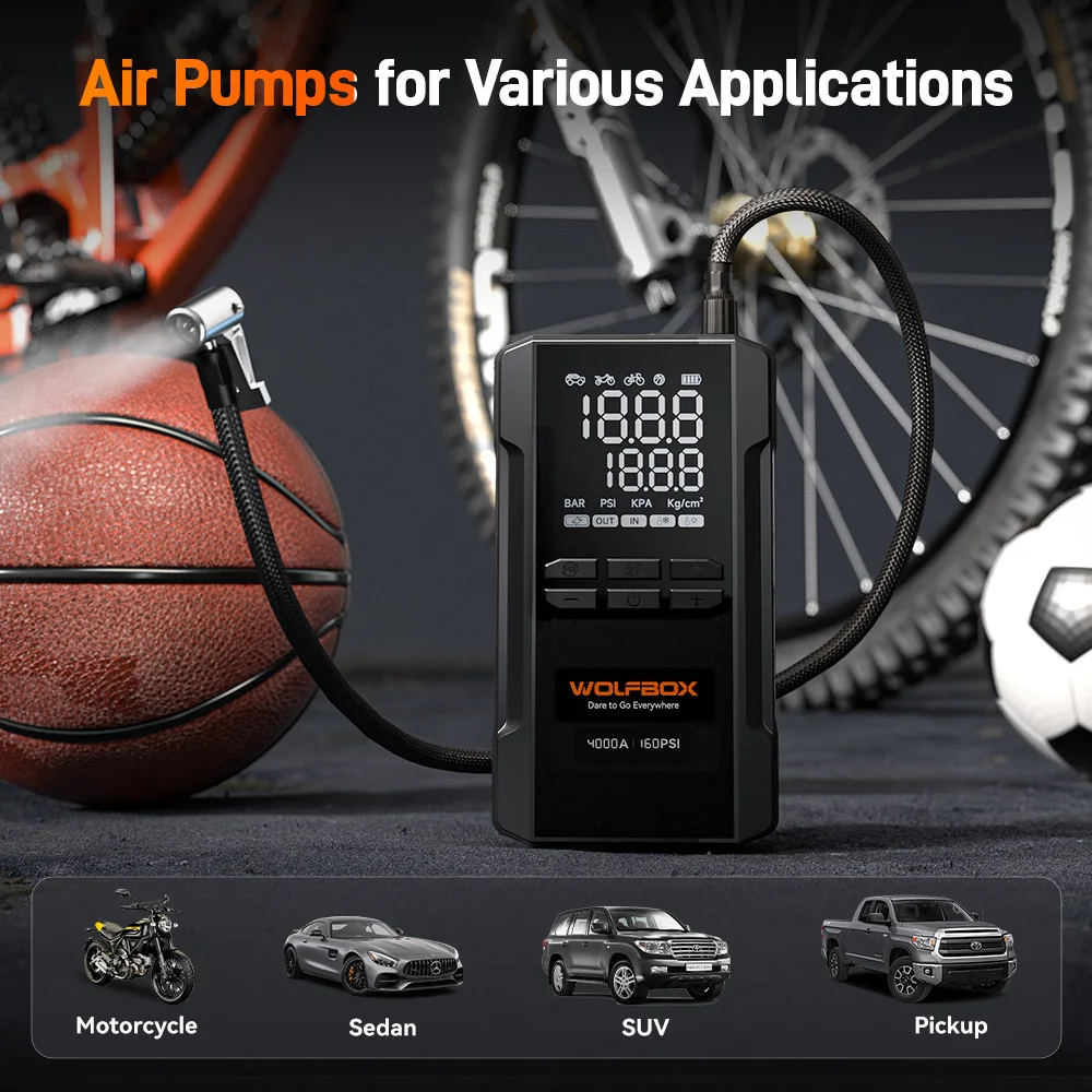 WOLFBOX JS24AIR 4000A Jump Starter with 160 PSI Air Compressor – photo 7