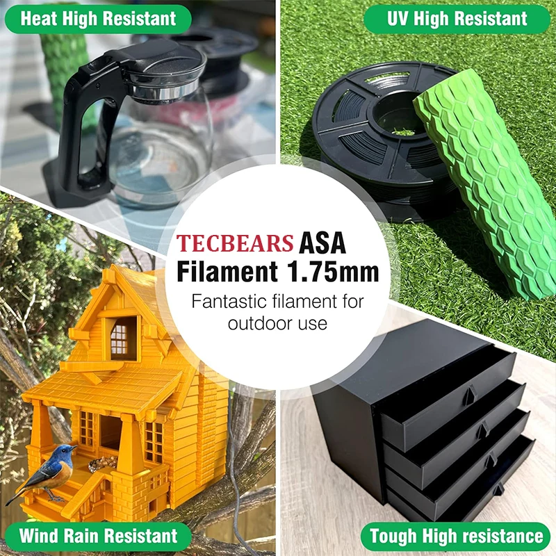 TECBEARS ASA Filament 1.75mm, Black, 5 kg (5 × 1 kg) – photo 3