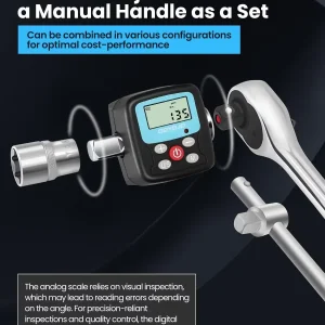 GOYOJO Digital Torque Adapter with LCD, 1/4" to 1/2" Drive
