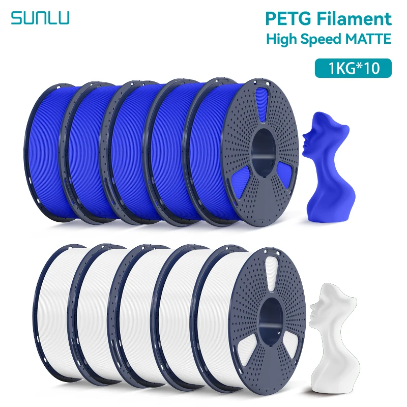 SUNLU High Speed Matte PETG Filament 1.75mm, 10 kg, WT BL