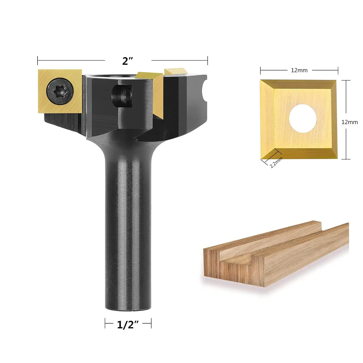 SpeTool 2" CNC Spoilboard Surfacing Router Bit, 1/2" Shank, IP3F-D50-H12.7-ATS