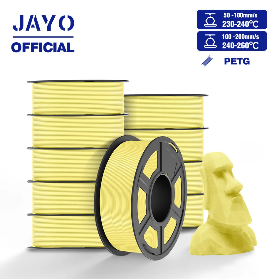 JAYO PETG Filament 1.75mm, 10 Spools, Lemon Yellow 10Rolls