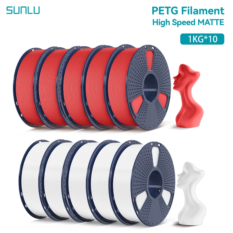 SUNLU High Speed Matte PETG Filament 1.75mm, 10 kg, WT RD