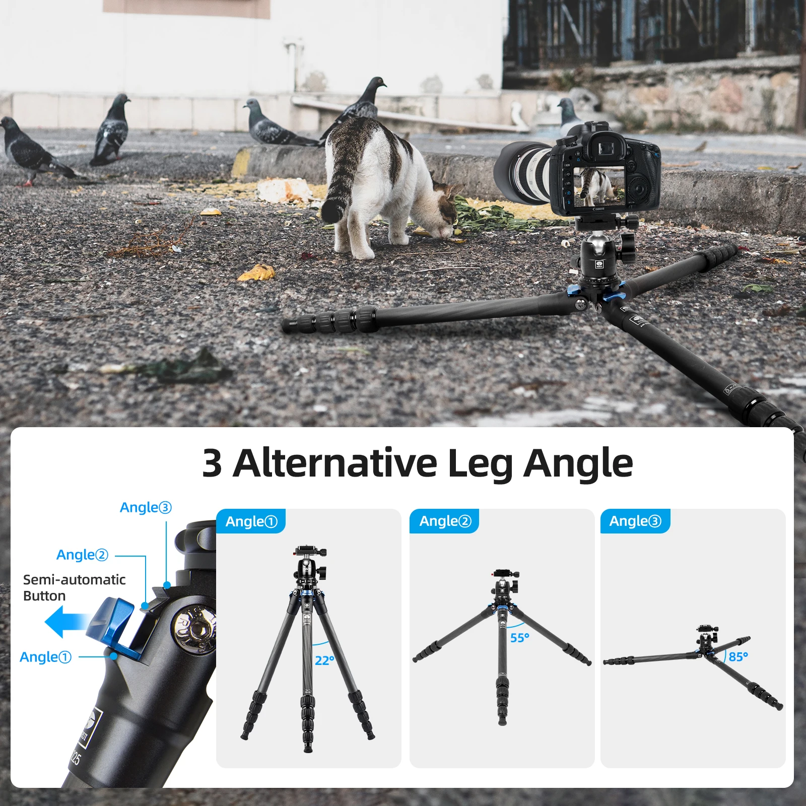 SIRUI AM-225 Carbon Fiber Travel Tripod with B-00K Ball Head – photo 6