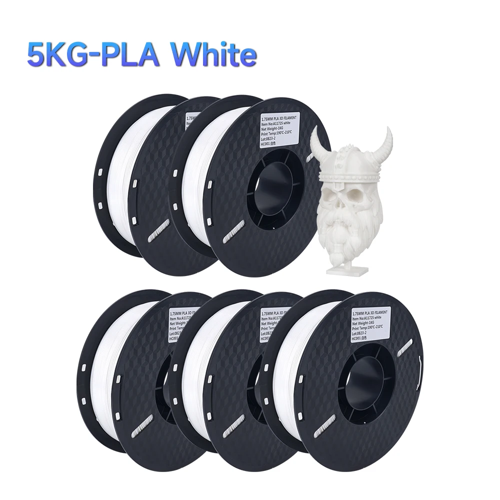 Kee Pang PLA / PETG Filament 1.75mm, 5 kg Mixed Color Set, 5KG White PLA