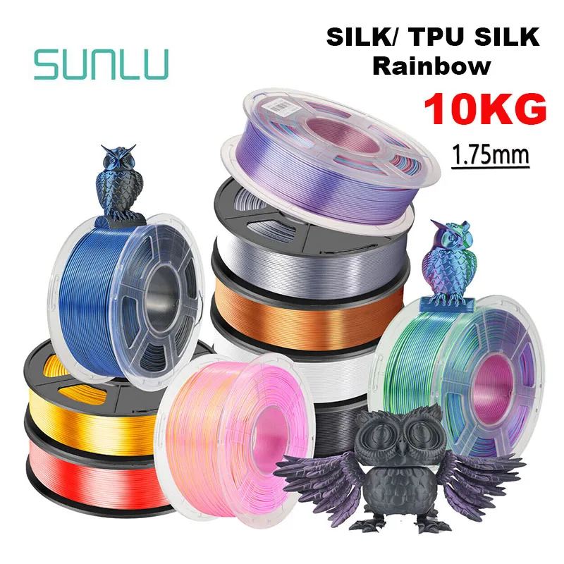 SUNLU Silk PLA Filament 1.75mm, 10 kg (Single, Dual & Tri-Color)