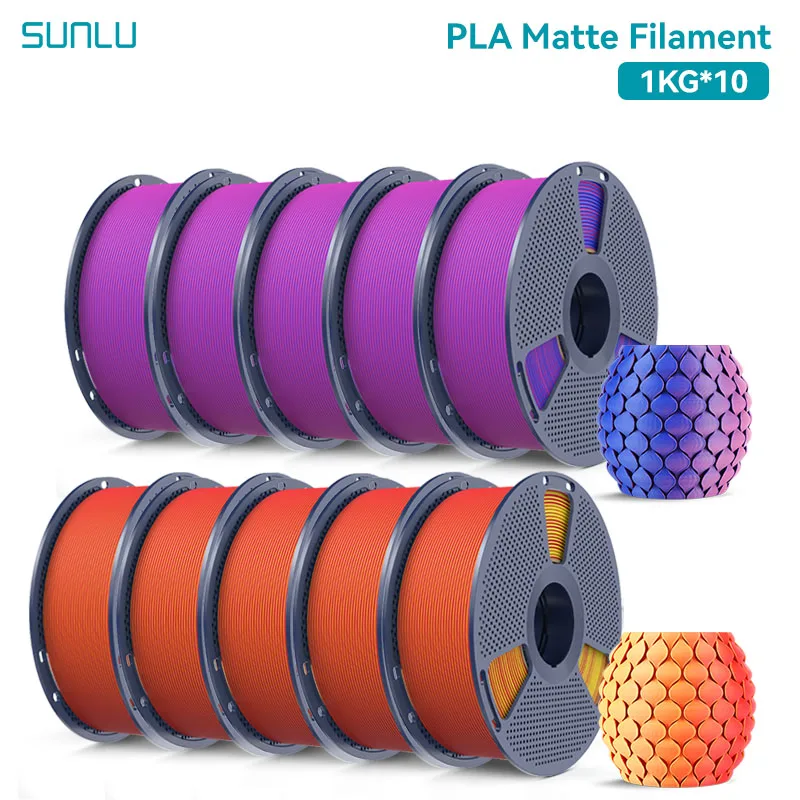 SUNLU Dual Color Matte PLA Filament 1.75mm, 10 kg, 5RDBL 5RDYL