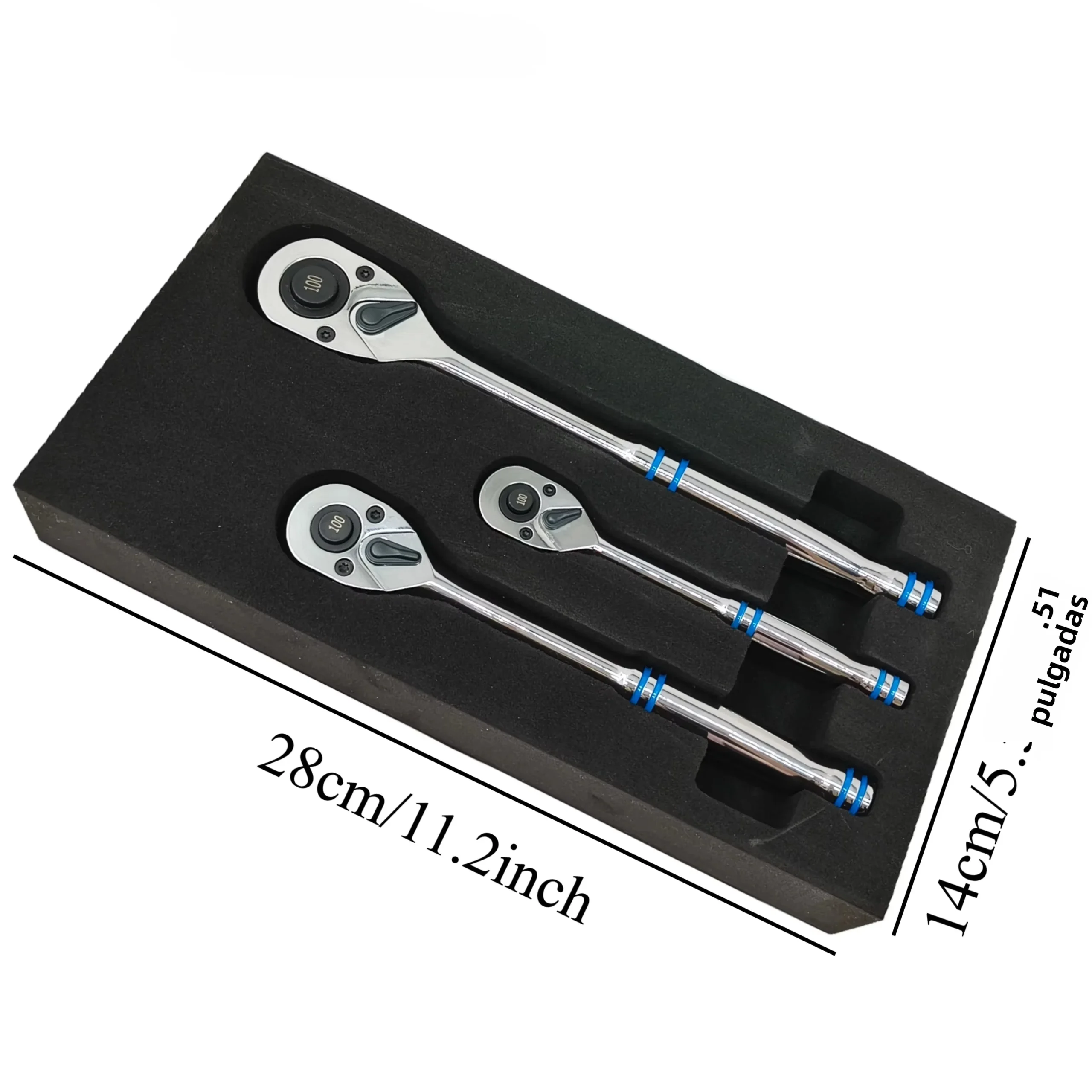 GOSWIFT 100-Tooth Quick-Release Ratchet Set, 3 Pieces – photo 2
