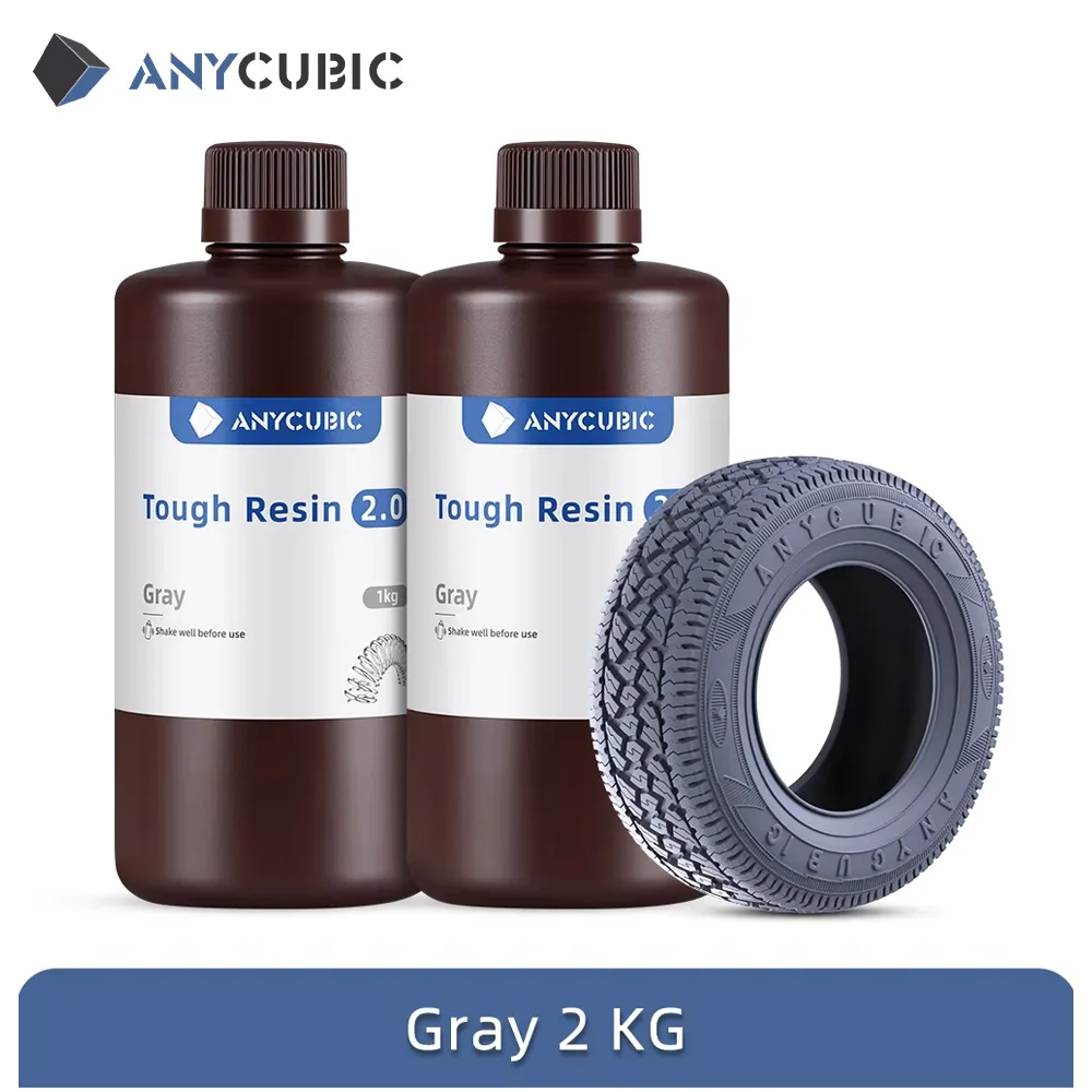 ANYCUBIC Tough Resin 2.0, 405nm, 1 kg or 2 kg, 2kg Tough2.0 GRAY