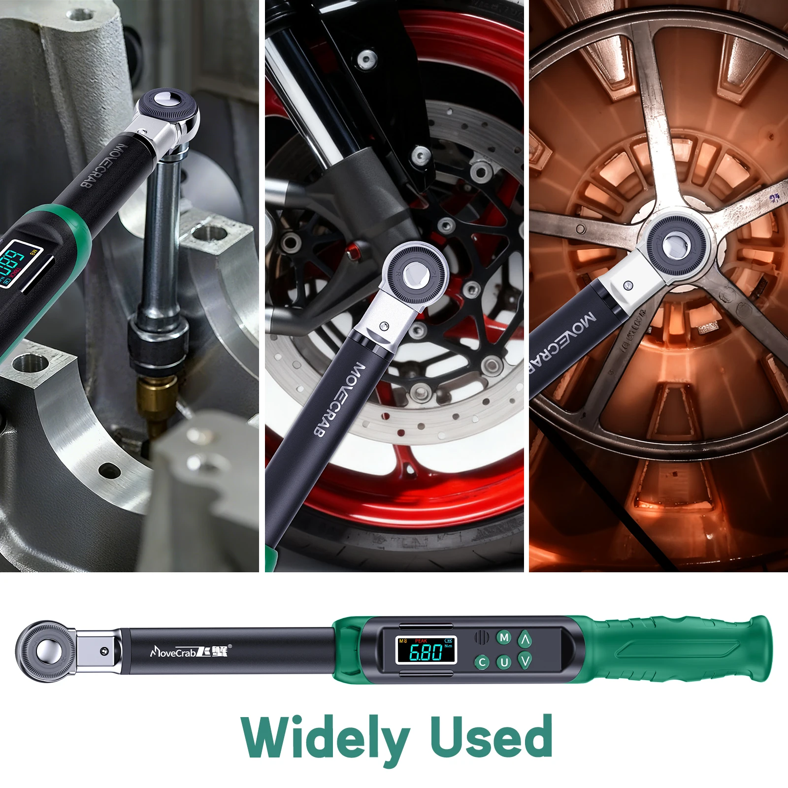 MoveCrab Digital Torque Wrench, 6.8–135 N·m, Interchangeable Heads – photo 5