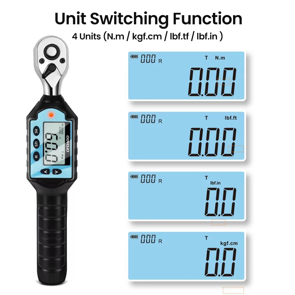 GOYOJO Digital Torque Wrench, 1/4", 3/8" or 1/2" Drive, ±2% – photo 3