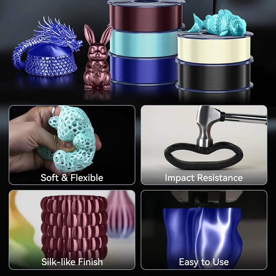 JAYO TPU Silk and Silk PLA+ Filament 1.75mm, 5-Roll Sets – photo 3