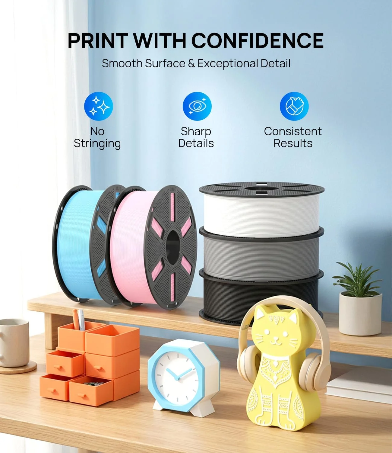 JAYO PLA Filament 1.75mm, 3 × 1.1 kg Single-Color Packs – photo 4