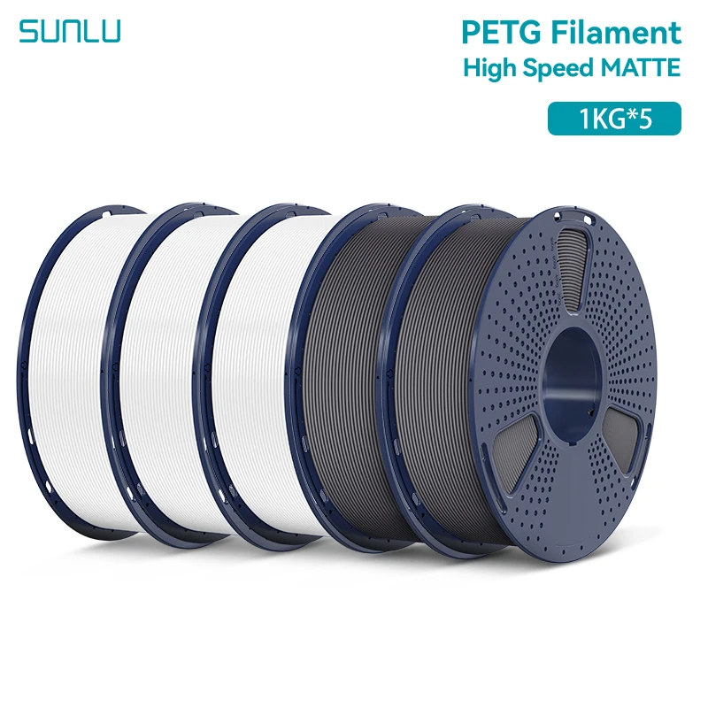 SUNLU High Speed Matte PETG Filament 1.75mm, 5 kg, 3WT 2GY