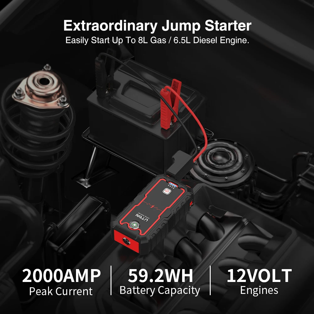 UTRAI 2000A / 2500A Jump Starter & Power Bank, 12V