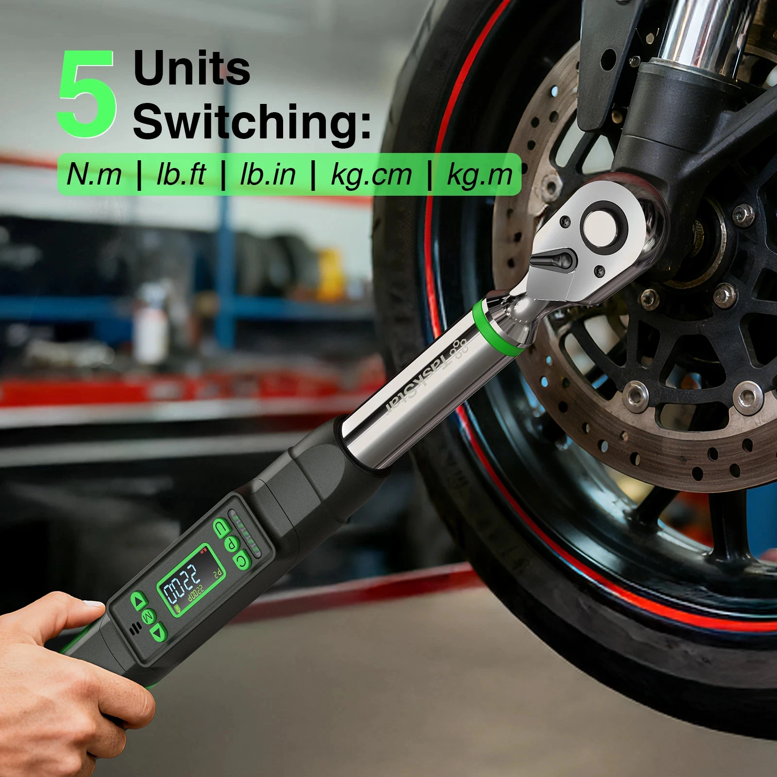 TaskStar 3/8" Digital Torque Wrench, 0–162 ft-lb (0–220 N·m) – photo 6