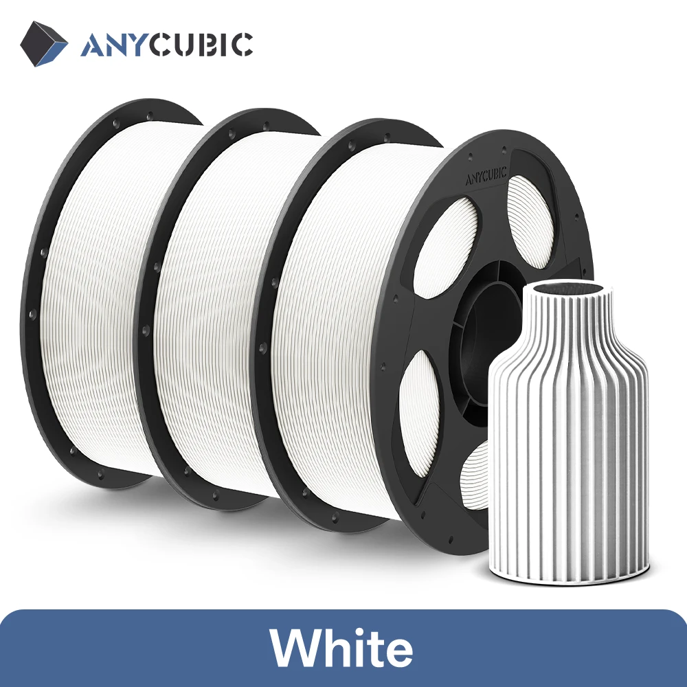 ANYCUBIC PLA Filament 1.75mm, 3 kg (3 × 1 kg), White 3KG