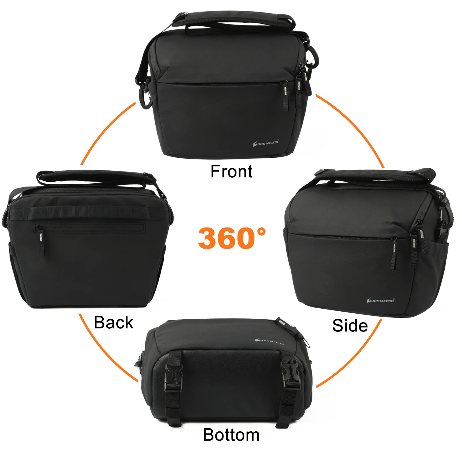 Besnfoto Waterproof Camera Shoulder Bag with Dividers and Tripod Straps – photo 5