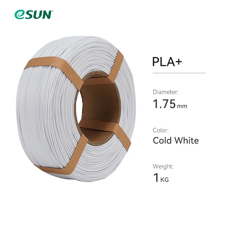 eSUN PLA+ Filament 1.75mm, 1 kg Refill or Spool, Cold White