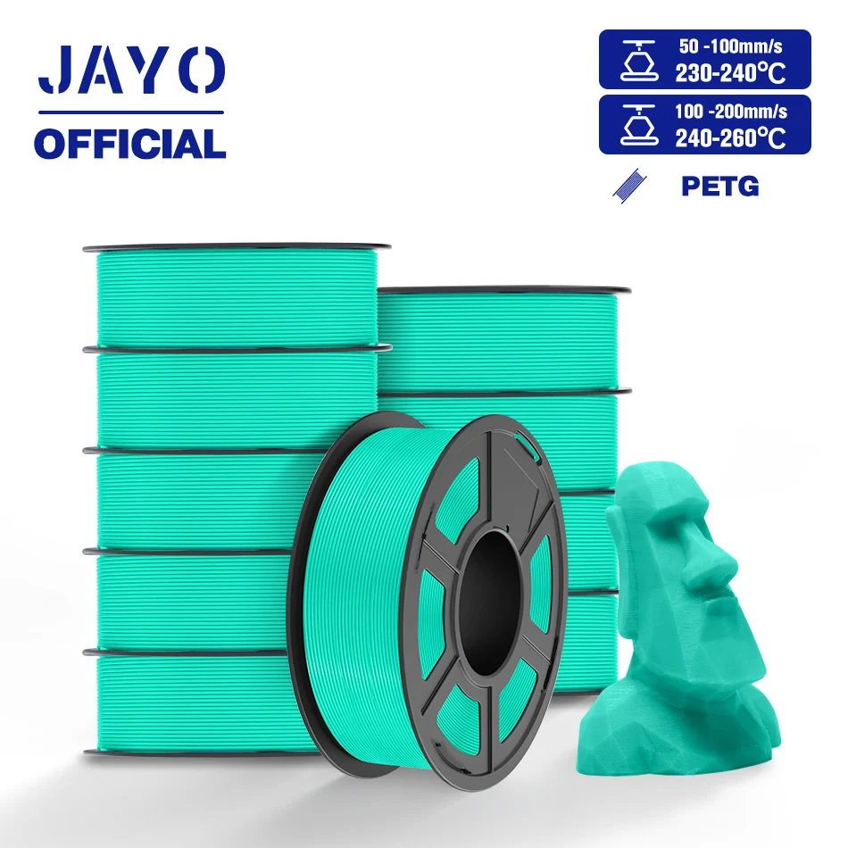 JAYO PETG Filament 1.75mm, 10 Spools, Mint Greey 10 Rolls