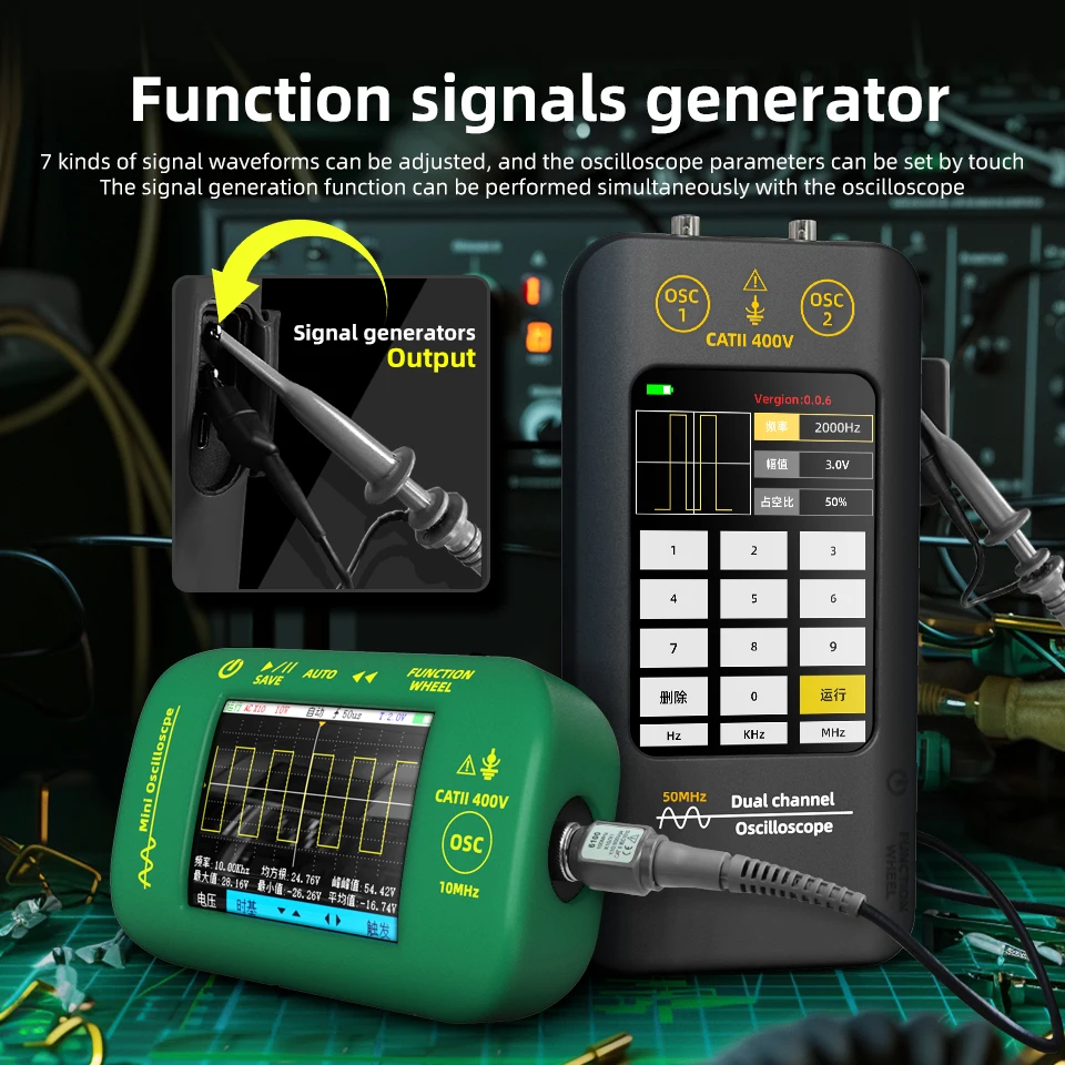 BSIDE O2 Touchscreen Oscilloscope & Signal Generator, 50MHz – photo 5