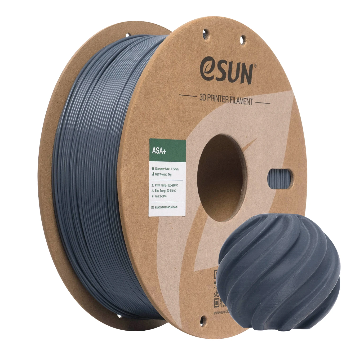 eSUN ASA+ Filament 1.75mm, 1 kg Spool, UV & Weather Resistant, GREY