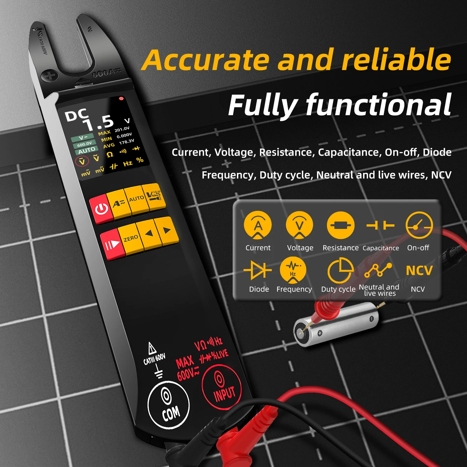 BSIDE U5 Fork Clamp Meter, True RMS, AC/DC – photo 4