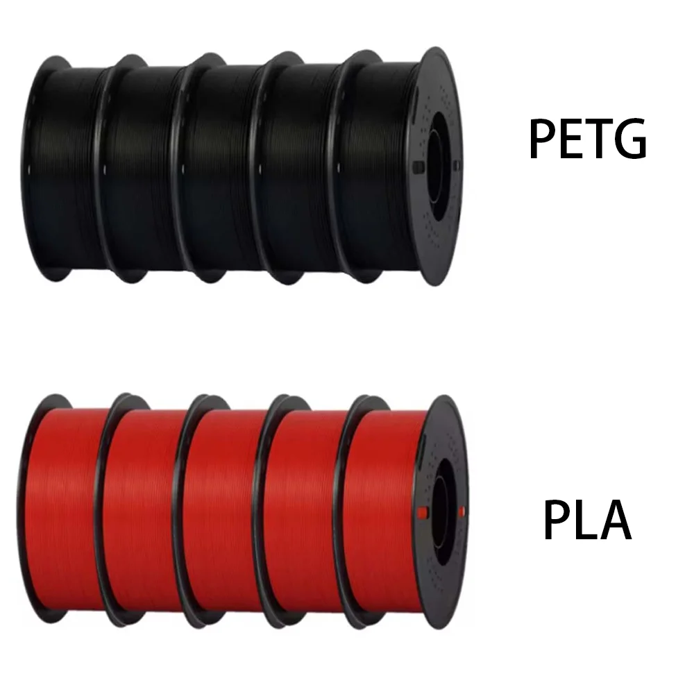 KINGROON PLA + PETG Filament Bundle 1.75mm, 10 kg, PETG BK PLA RED 10KG