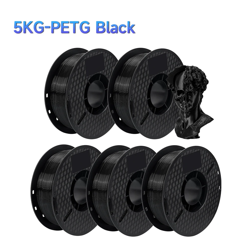 Kee Pang PLA / PETG Filament 1.75mm, 5 kg Mixed Color Set, 5KG Black PETG