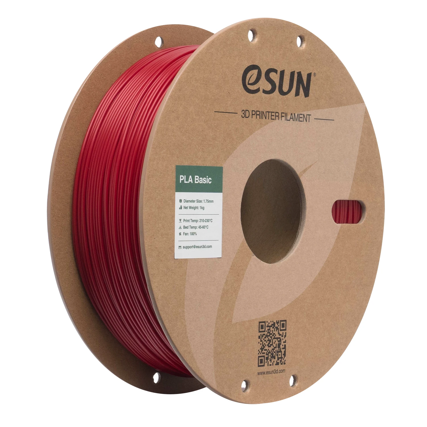 eSUN PLA Basic High Speed Filament 1.75mm, 1 kg Spool, Fire Engine Red