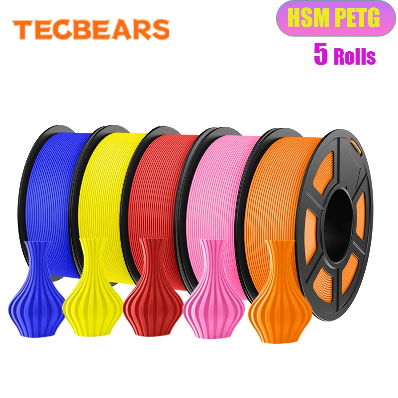 TECBEARS High Speed Matte PETG Filament 1.75mm, 5-Spool Set