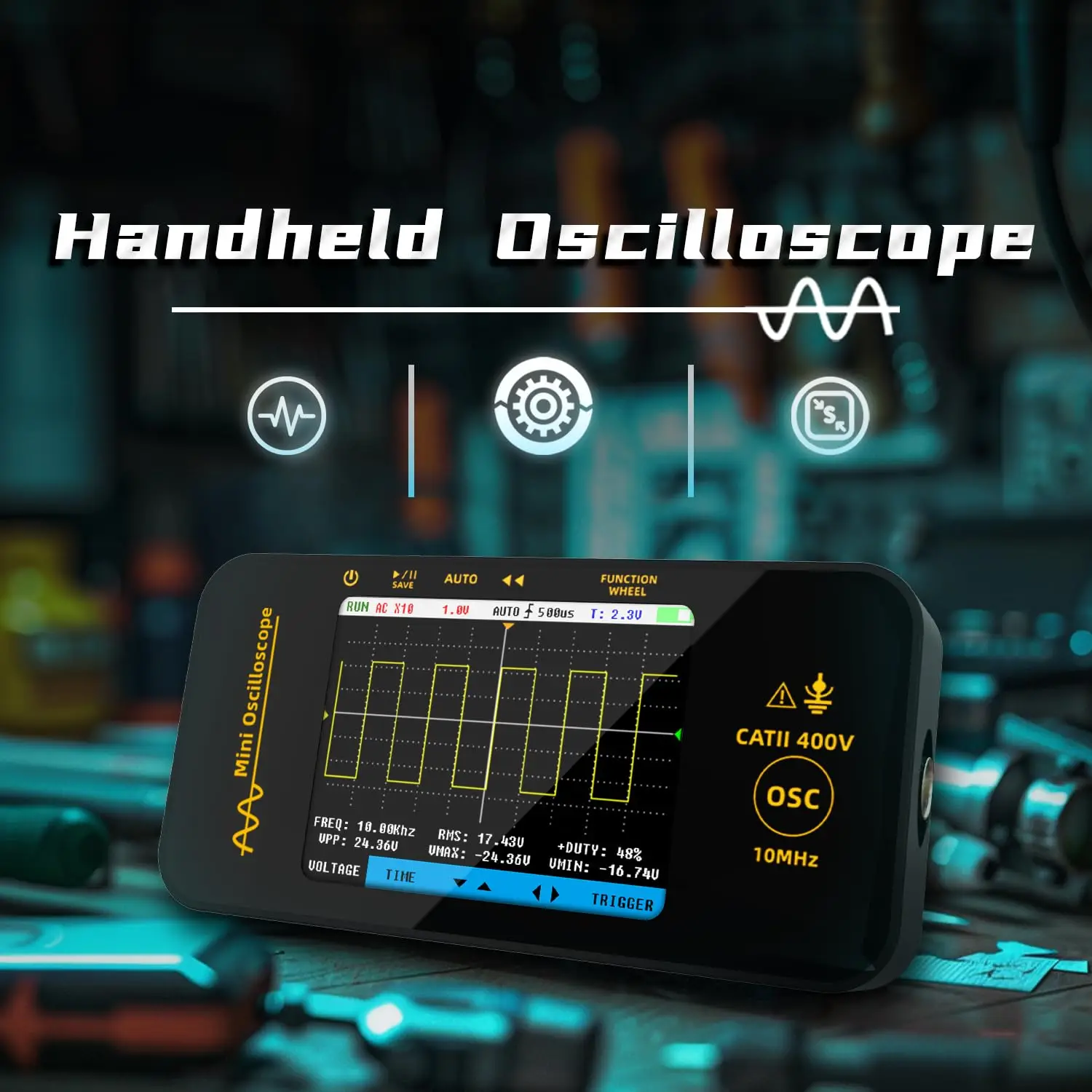 BSIDE OT3 Handheld Digital Oscilloscope, 10MHz, 48MS/s – photo 3