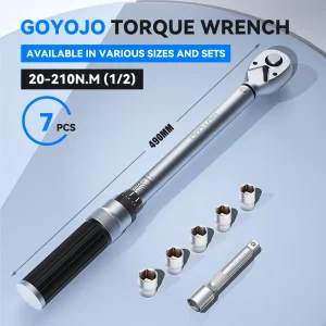 GOYOJO 1/2" Drive Click Torque Wrench Set, 14.75–155 ft-lb