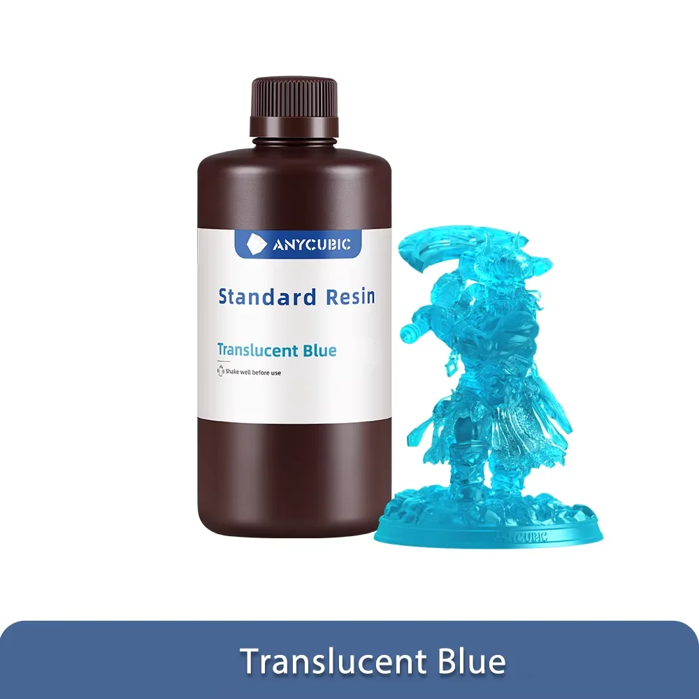 ANYCUBIC Standard UV Resin 405nm, 5 kg (5 × 1 kg), 5kg Translucent Blue