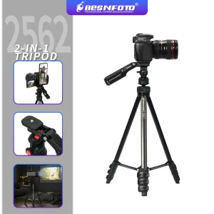 Besnfoto Aluminum Travel Tripod with Hidden Phone Mount
