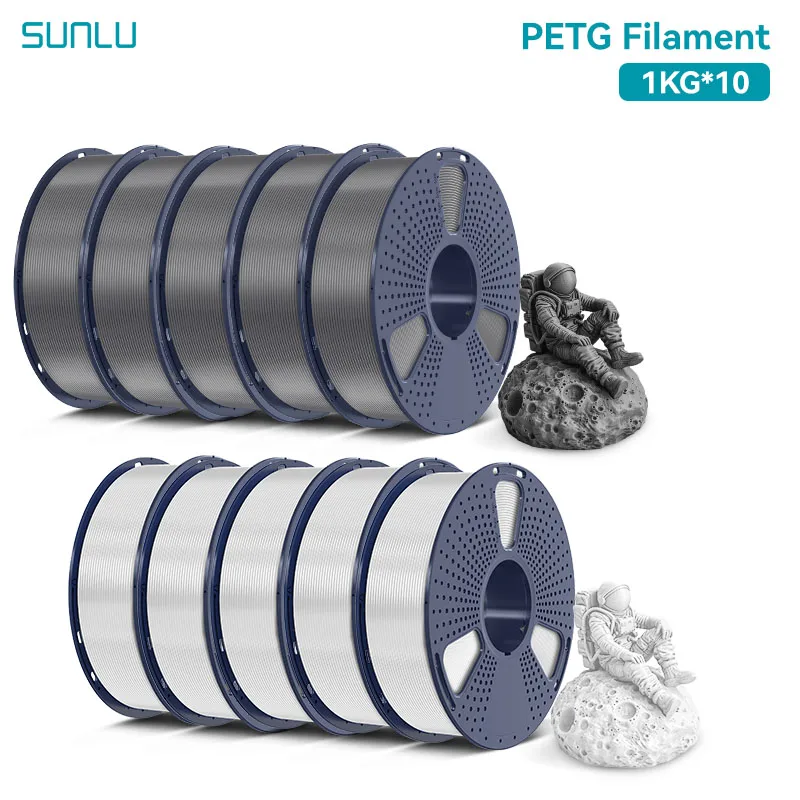SUNLU PETG Filament 1.75mm, 10 kg (10 × 1 kg), PETG-5WT 5GY