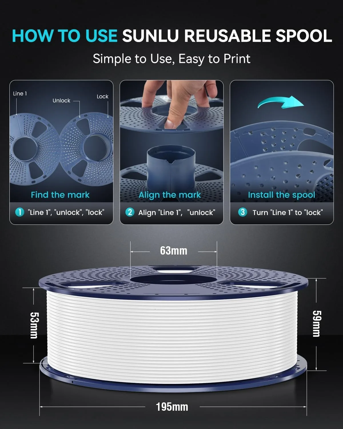 SUNLU High Speed Matte PETG Filament 1.75mm, 10 kg – photo 5