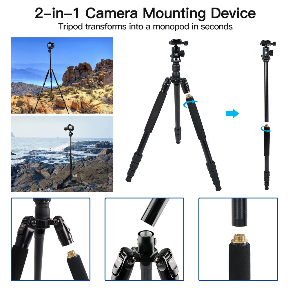 SIRUI Traveler 7A Aluminum Travel Tripod with Monopod, 65" – photo 6