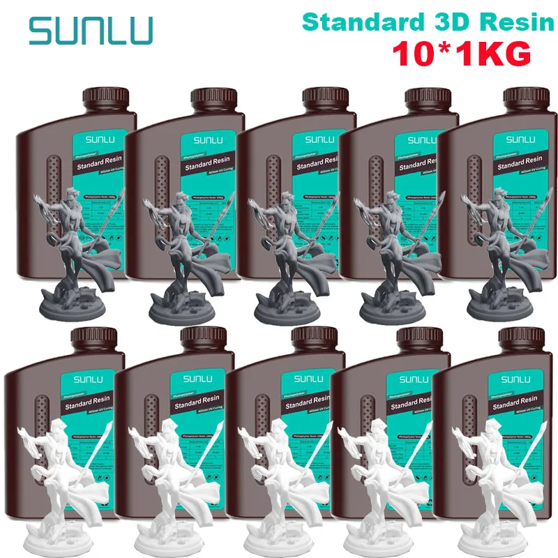SUNLU Standard UV Resin 405nm, 10 kg (10 × 1 kg), Standard 5WT 5DG