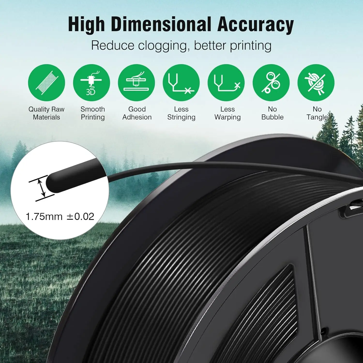 TECBEARS ASA Filament 1.75mm, Black, 5 kg (5 × 1 kg) – photo 2
