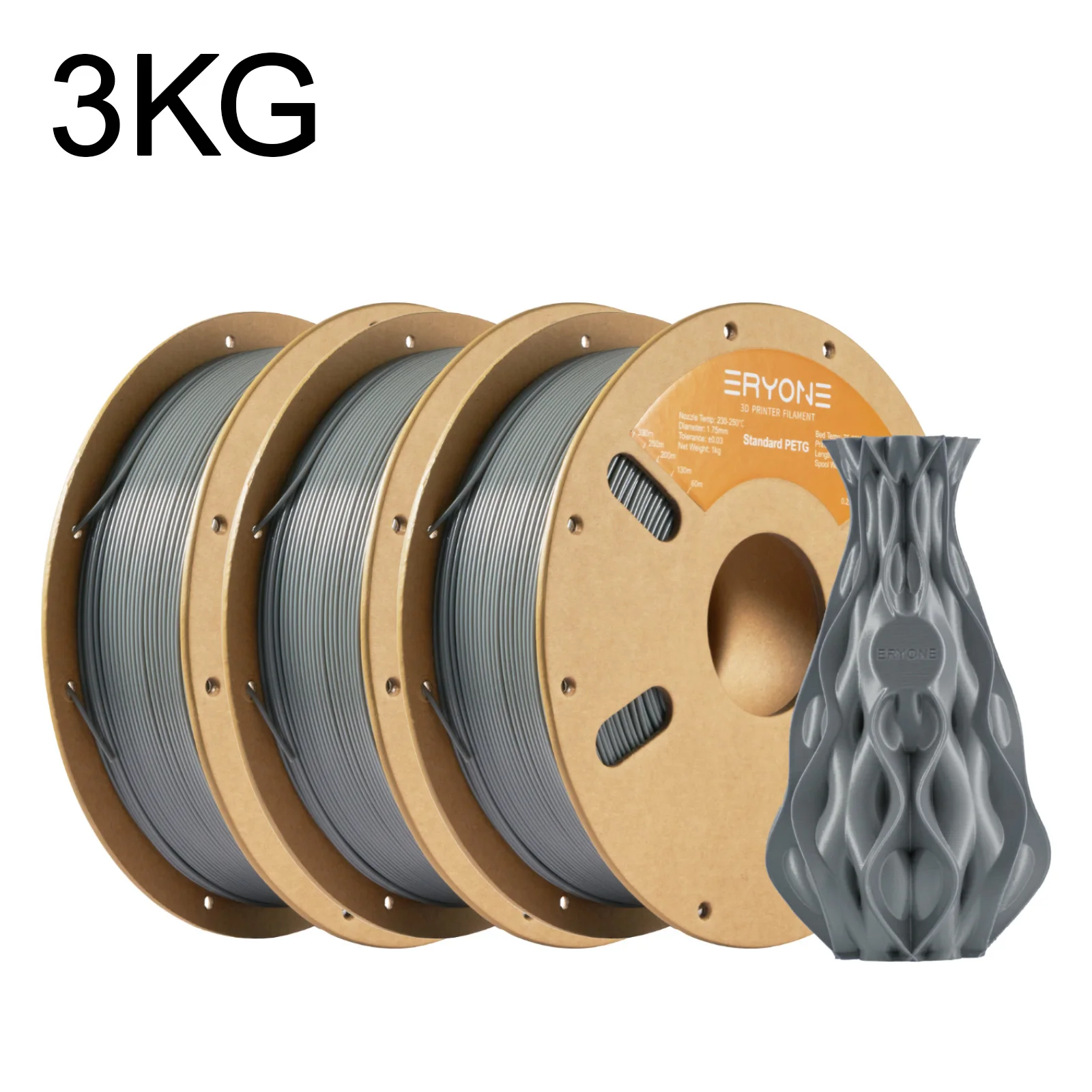 ERYONE PETG & Hyper Speed PETG Filament 1.75mm, 3 kg, Gray