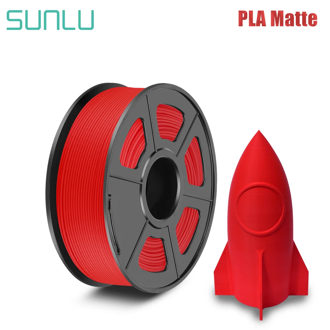 SUNLU Matte PLA Filament 1.75mm, 1 kg Spool, Red