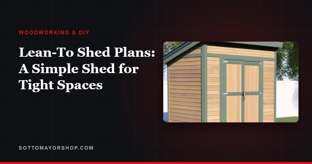 Lean-To Shed Plans: A Simple Shed for Tight Spaces