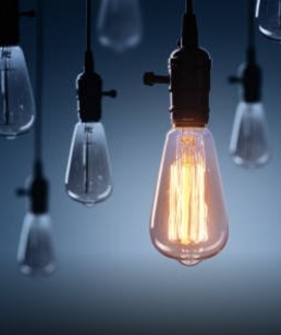 Hanging Edison light bulbs