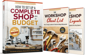 The three Ultimate Small Shop guides: Complete Shop on a Budget, Workshop Cheat List and Workshop Layouts