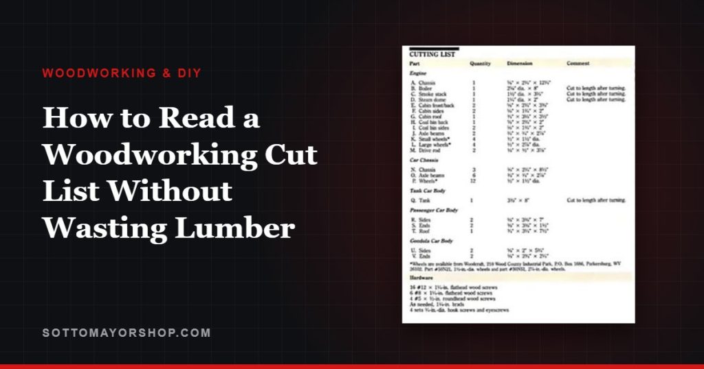 How to Read a Woodworking Cut List Without Wasting Lumber